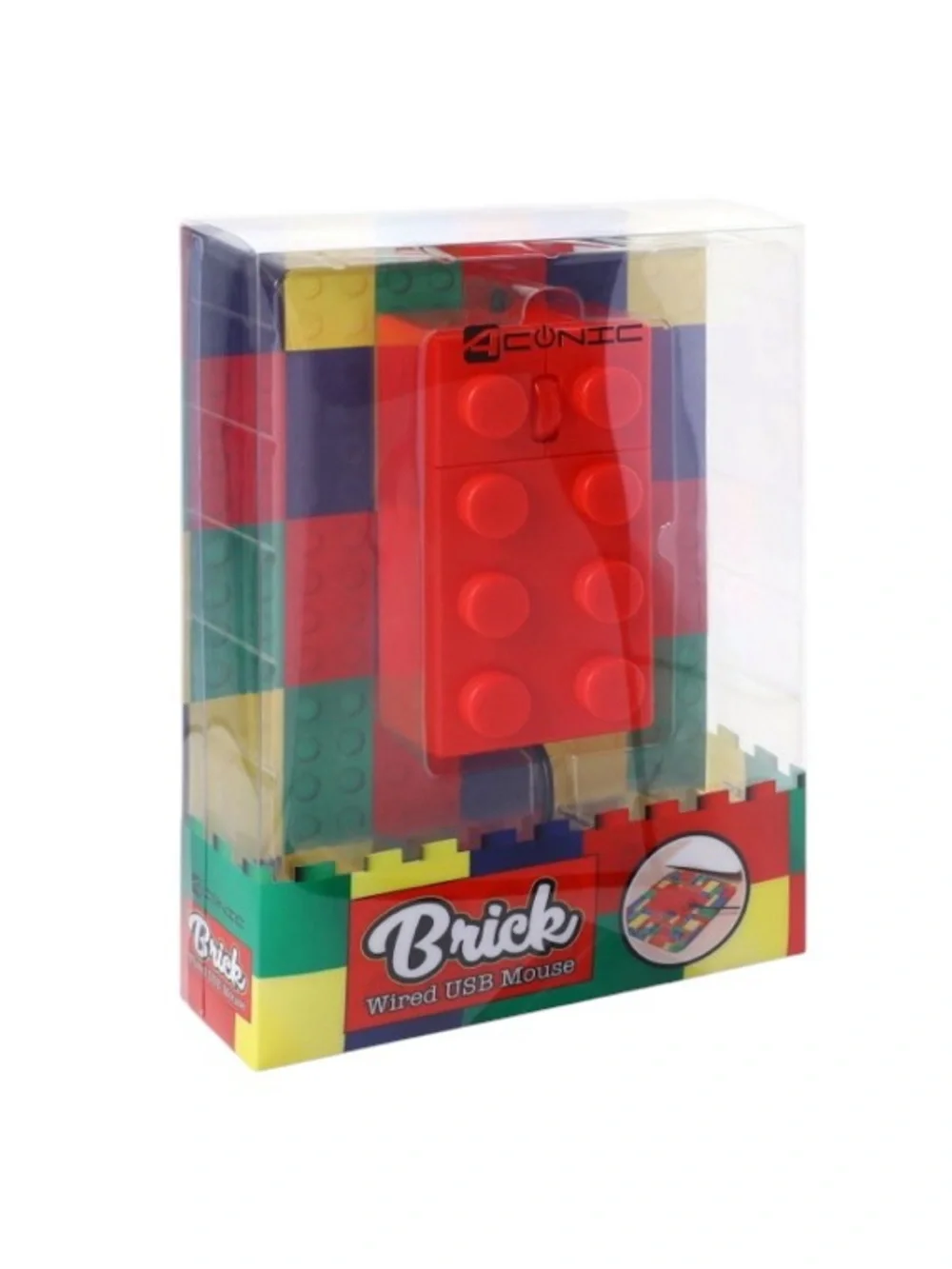 Red Wired USB Computer Mouse Red Lego